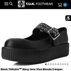 NIB TUKS Black TUKskin Mary Jane Viva Mondo Creepers Size 9